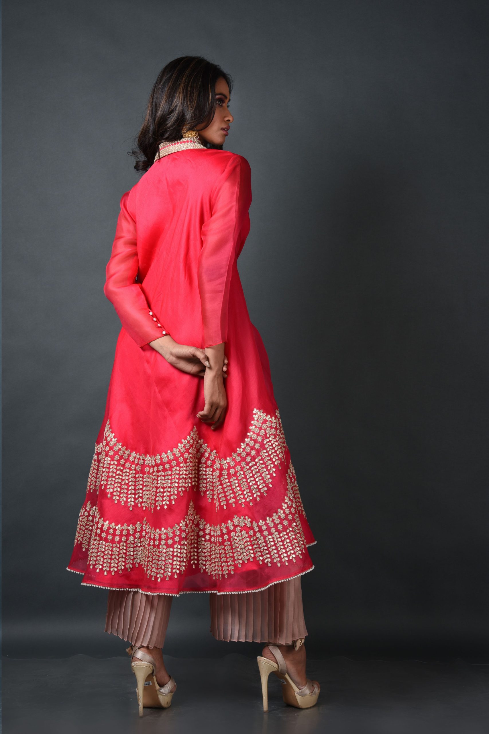 Red Umbrella Gota work kurta-2